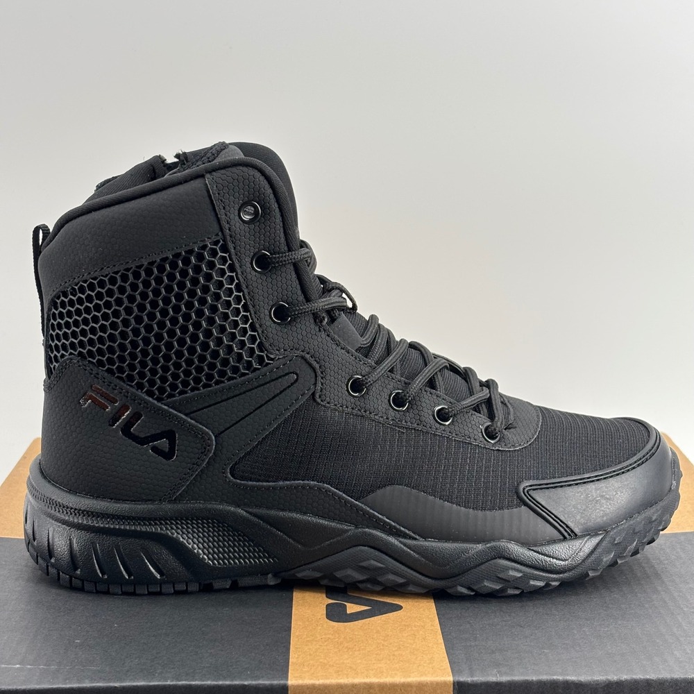 Fila Chastizer Tactical Boots Womens 8 Black Side Zip Work Combat 5LM00841-001